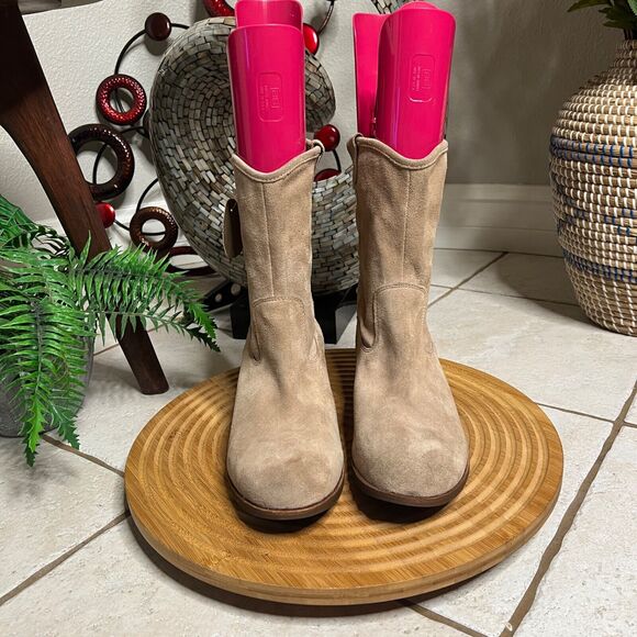 UGG New"Briar" Sugar Pine Brown Leather Mid Calf Boots Sz US 12 / EU 43 - Picture 1 of 11